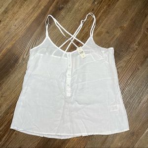 🔆 NEW ~ Anthropologie Cloth & Stone White Tencel Top Size S